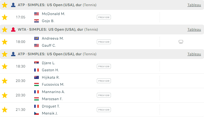 Pronos 🎾 du 30/08/2023